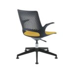 DAMS Solus designer operators chair with upholstered seat, black base, glides - made to order-28945