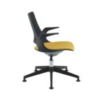 DAMS Solus designer operators chair with upholstered seat, black base, glides - made to order-28943