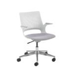 DAMS Solus designer operators chair with upholstered seat, chrome base, castors - made to order-28939