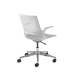 DAMS Solus designer operators chair with upholstered seat, chrome base, castors - made to order-28938