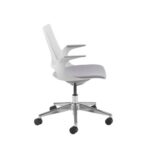 DAMS Solus designer operators chair with upholstered seat, chrome base, castors - made to order-28937