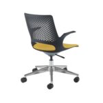 DAMS Solus designer operators chair with upholstered seat, chrome base, castors - made to order-28935