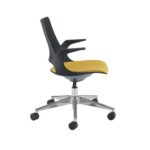 DAMS Solus designer operators chair with upholstered seat, chrome base, castors - made to order-28936
