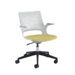 DAMS Solus designer operators chair with upholstered seat, black base, castors - made to order-28925