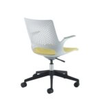 DAMS Solus designer operators chair with upholstered seat, black base, castors - made to order-28923