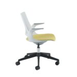 DAMS Solus designer operators chair with upholstered seat, black base, castors - made to order-28924