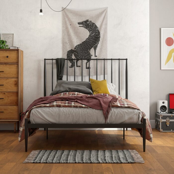 Dorel Giulia Modern Metal Bed - Double - Black-30941