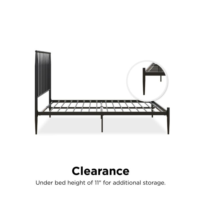 Dorel Giulia Modern Metal Bed - Double - Black-30925