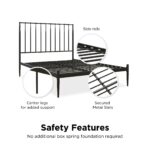 Dorel Giulia Modern Metal Bed - Double - Black-30928