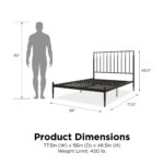 Dorel Giulia Modern Metal Bed - Double - Black-30923