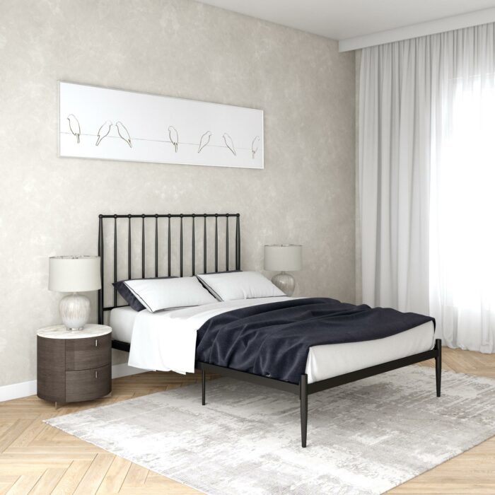 Dorel Giulia Modern Metal Bed - Double - Black-30933
