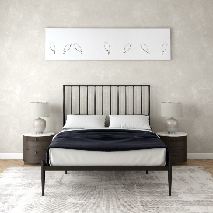 Dorel Giulia Modern Metal Bed - Double - Black-30942