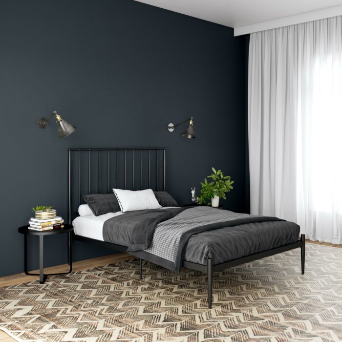 Dorel Giulia Modern Metal Bed - Double - Black-30938