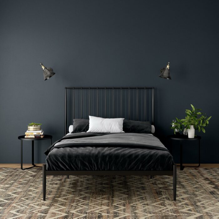 Dorel Giulia Modern Metal Bed - Double - Black-30940