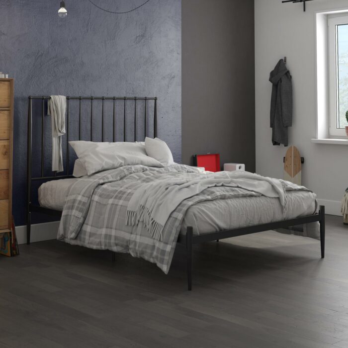 Dorel Giulia Modern Metal Bed - Double - Black-30934