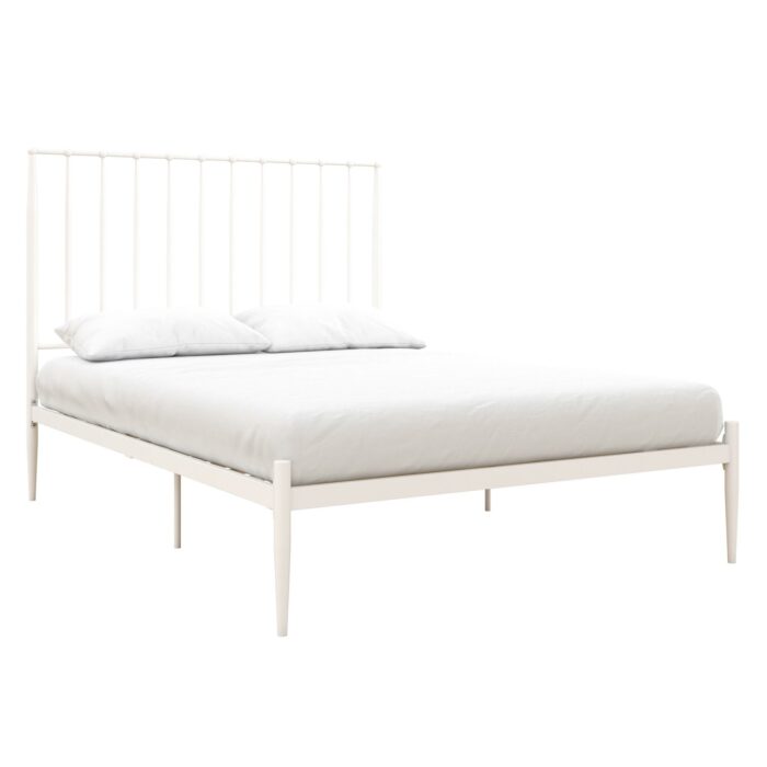 Dorel Giulia Modern Metal Bed - Double - White-0