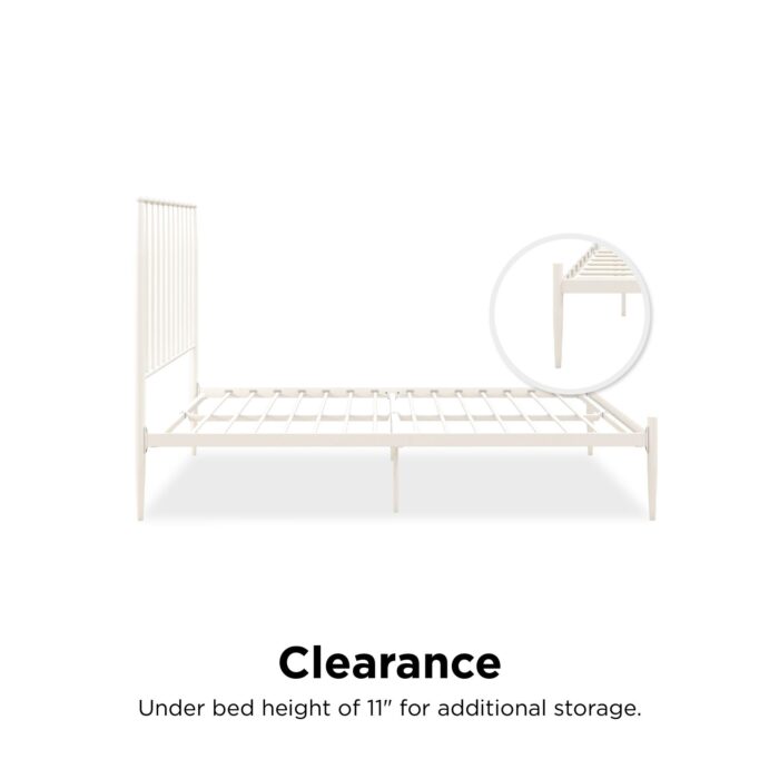 Dorel Giulia Modern Metal Bed - Double - White-30973
