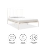 Dorel Giulia Modern Metal Bed - Double - White-30980