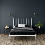 Dorel Giulia Modern Metal Bed - Double - White-30994