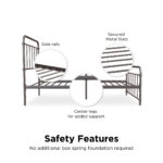 Dorel Wallace Metal Bed - Single - Bronze-31390