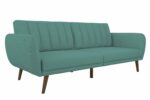 Dorel Novogratz Brittany Sofa Bed Wooden Legs - Linen - Light Blue-0