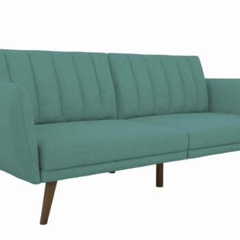 Dorel Novogratz Brittany Sofa Bed Wooden Legs - Linen - Light Blue-0