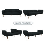 Dorel Novogratz Brittany Sofa Bed Wooden Legs - Linen - Dark Grey-31660
