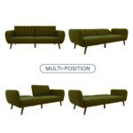 Dorel Novogratz Brittany Sofa Bed Wooden Legs - Linen - Green-31622