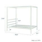 Dorel Modern Metal Canopy Bed - Double - White-31251