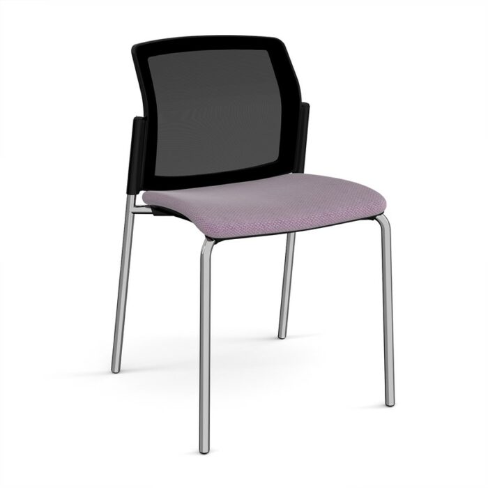 DAMS Santana 4 leg stacking chair with fabric seat ,mesh back and no arms - made to order-29236