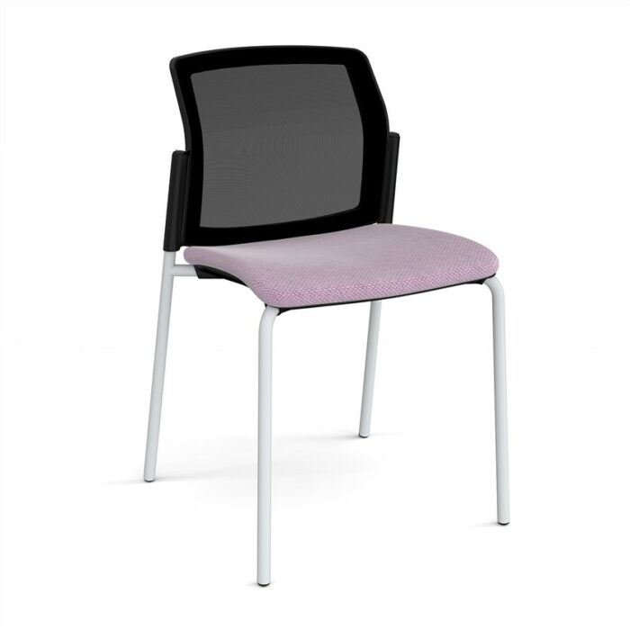 DAMS Santana 4 leg stacking chair with fabric seat ,mesh back and no arms - made to order-29237