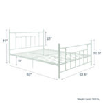 Dorel Manila Metal Bed - King - White-31245