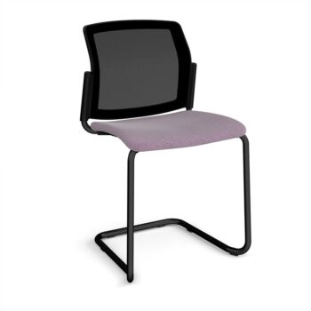 DAMS Santana cantilever chair with fabric seat and mesh back and no arms - made to order-0