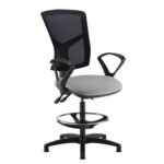 DAMS Senza mesh back draughtsmans chair with fixed arms - made to order-0