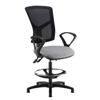 DAMS Senza mesh back draughtsmans chair with fixed arms - made to order-0