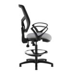 DAMS Senza mesh back draughtsmans chair with fixed arms - made to order-28296