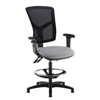 DAMS Senza mesh back draughtsmans chair with adjustable arms - made to order-0