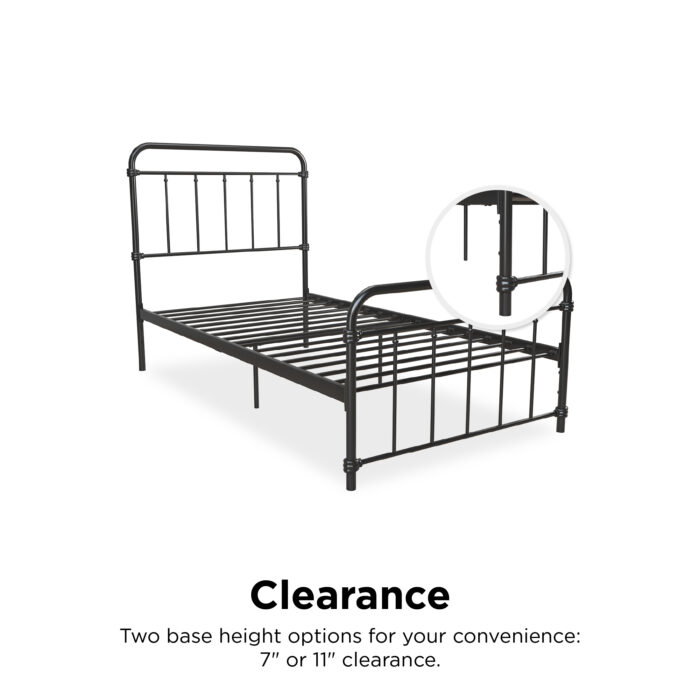 Dorel Wallace Metal Bed - Single - Black-31363