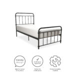 Dorel Wallace Metal Bed - Single - Black-31364
