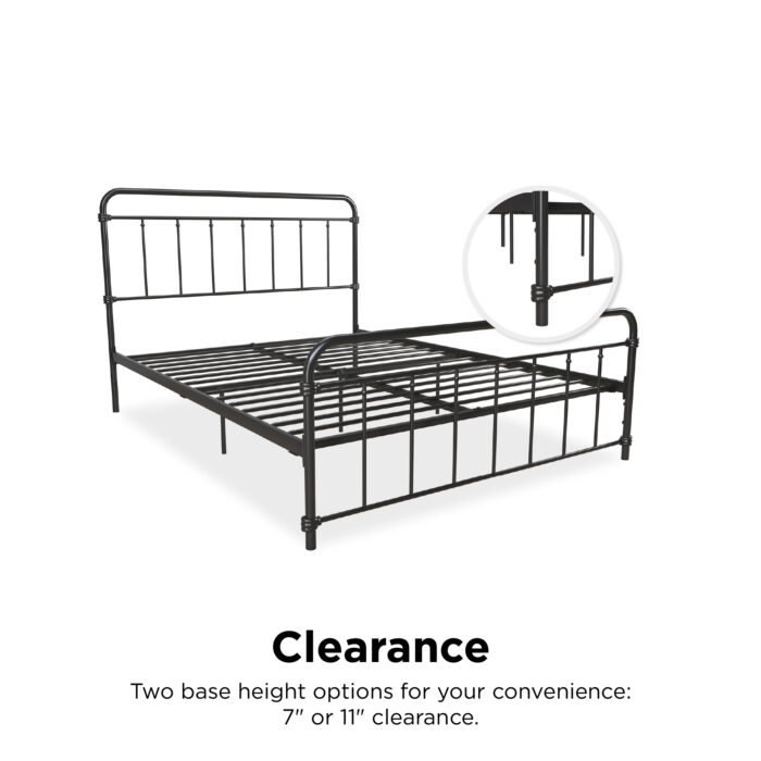 Dorel Wallace Metal Bed - Double - Black-31398