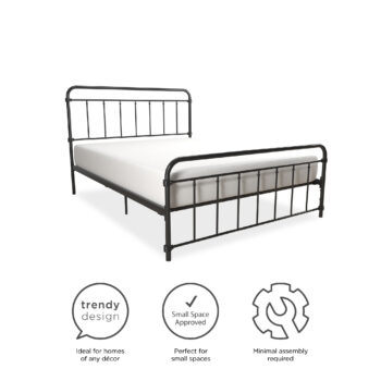 Dorel Wallace Metal Bed - King - Black-0
