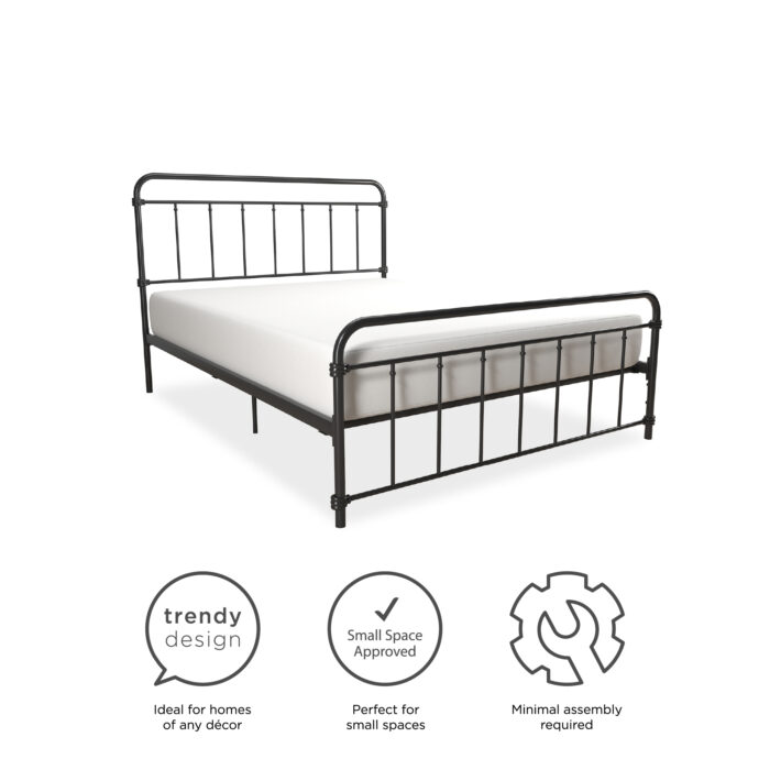 Dorel Wallace Metal Bed - King - Black-0