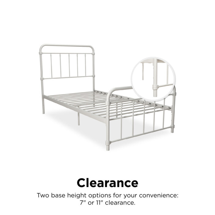 Dorel Wallace Metal Bed - Single - White-31377