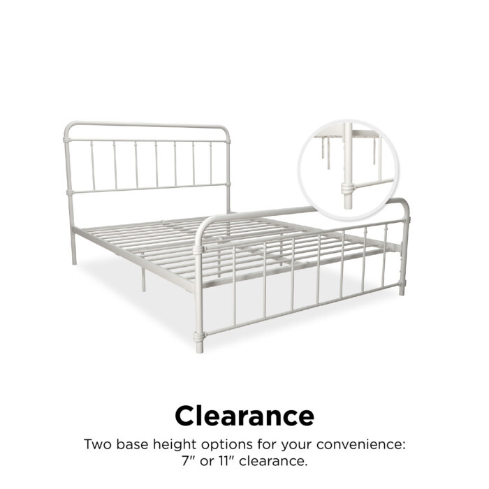 Dorel Wallace Metal Bed - Double - White-31412