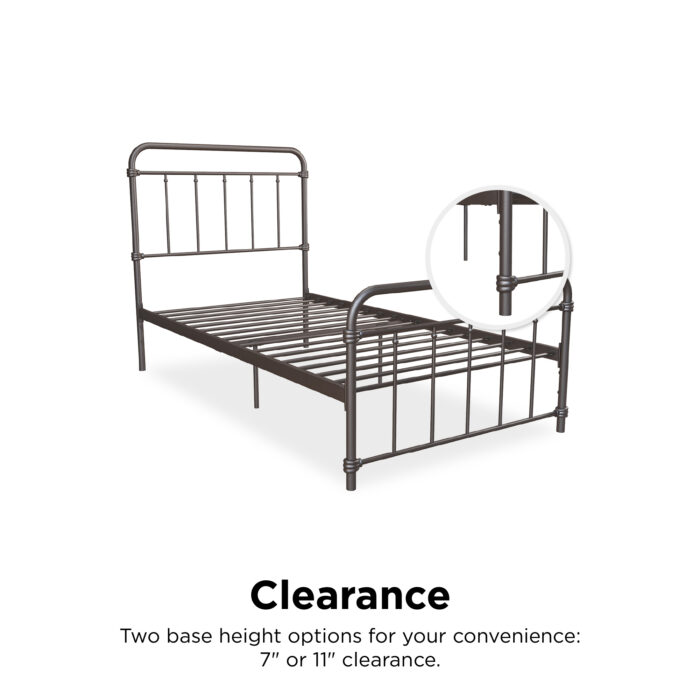 Dorel Wallace Metal Bed - Single - Bronze-31389