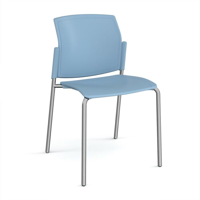 DAMS Santana 4 leg stacking chair with plastic seat and back and no arms - made to order-29522