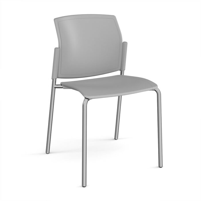 DAMS Santana 4 leg stacking chair with plastic seat and back and no arms - made to order-29530
