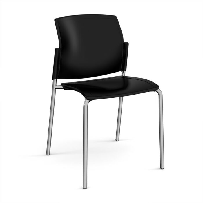 DAMS Santana 4 leg stacking chair with plastic seat and back and no arms - made to order-29518