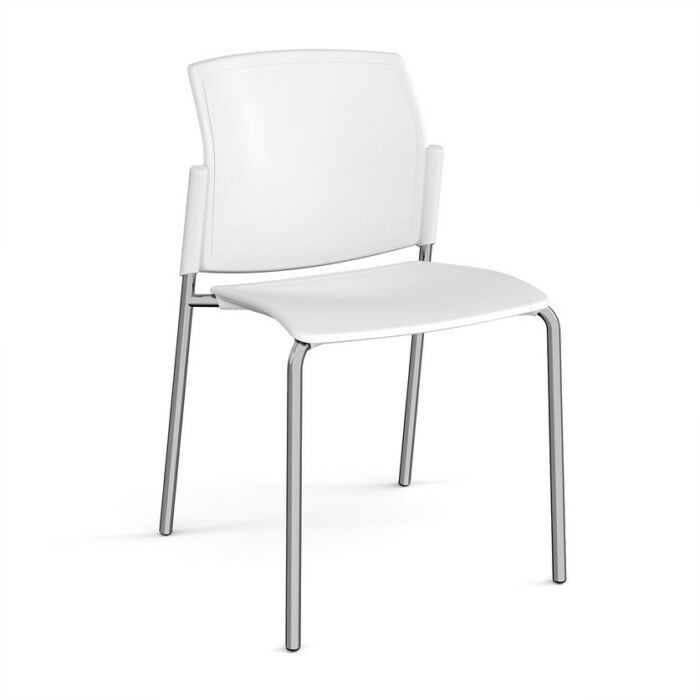 DAMS Santana 4 leg stacking chair with plastic seat and back and no arms - made to order-29546