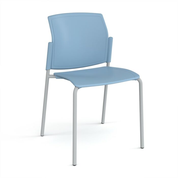 DAMS Santana 4 leg stacking chair with plastic seat and back and no arms - made to order-29520